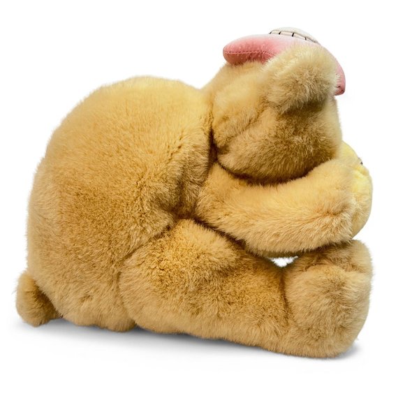 RUSS Tan Bear "Get Well" Plush Stuffed Animal Toy Pink Cold/Hot Pad on Head VTG - Picture 3 of 8